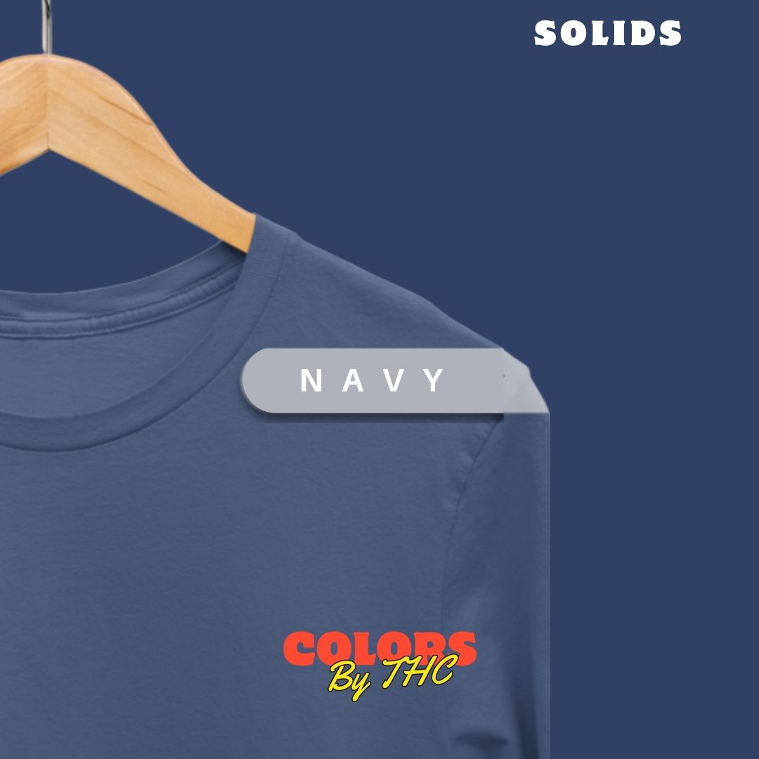 Solid T-Shirts - Navy Blue