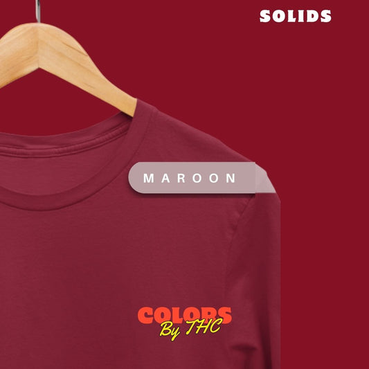 Solid T-Shirts - Maroon