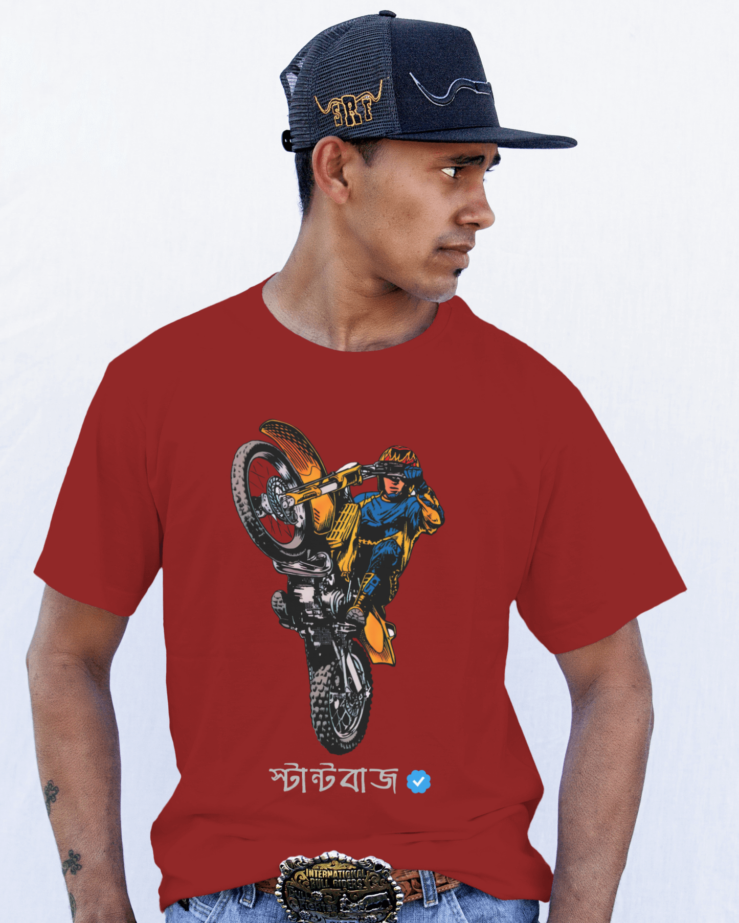 Stunt Baaz Motorcycle casual Bengali Tshirt